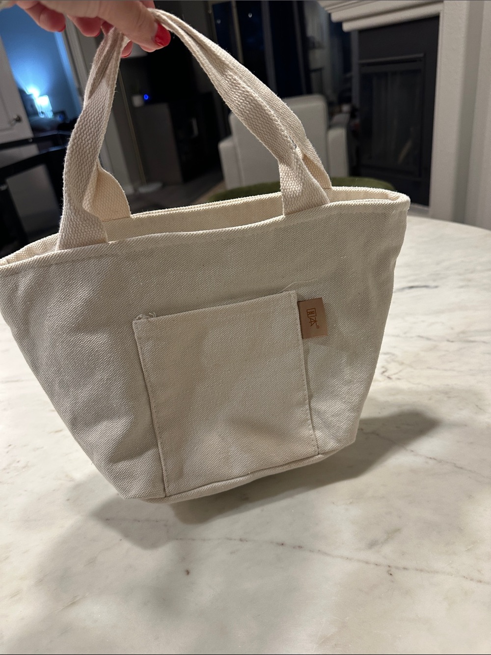 Canvas Tote lunch box in Natural Cream